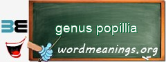 WordMeaning blackboard for genus popillia